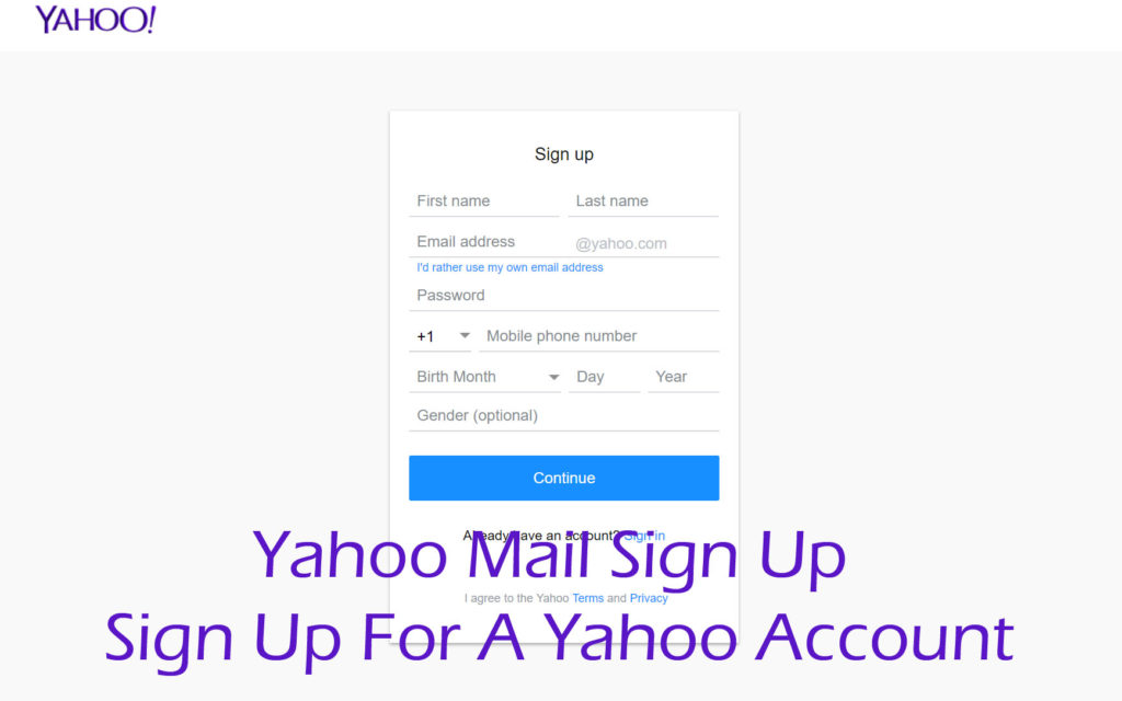 Yahoo Mail Sign Up Sign Up For A Yahoo Account Tecng