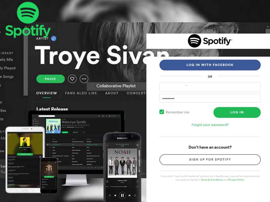 spotify sign in online
