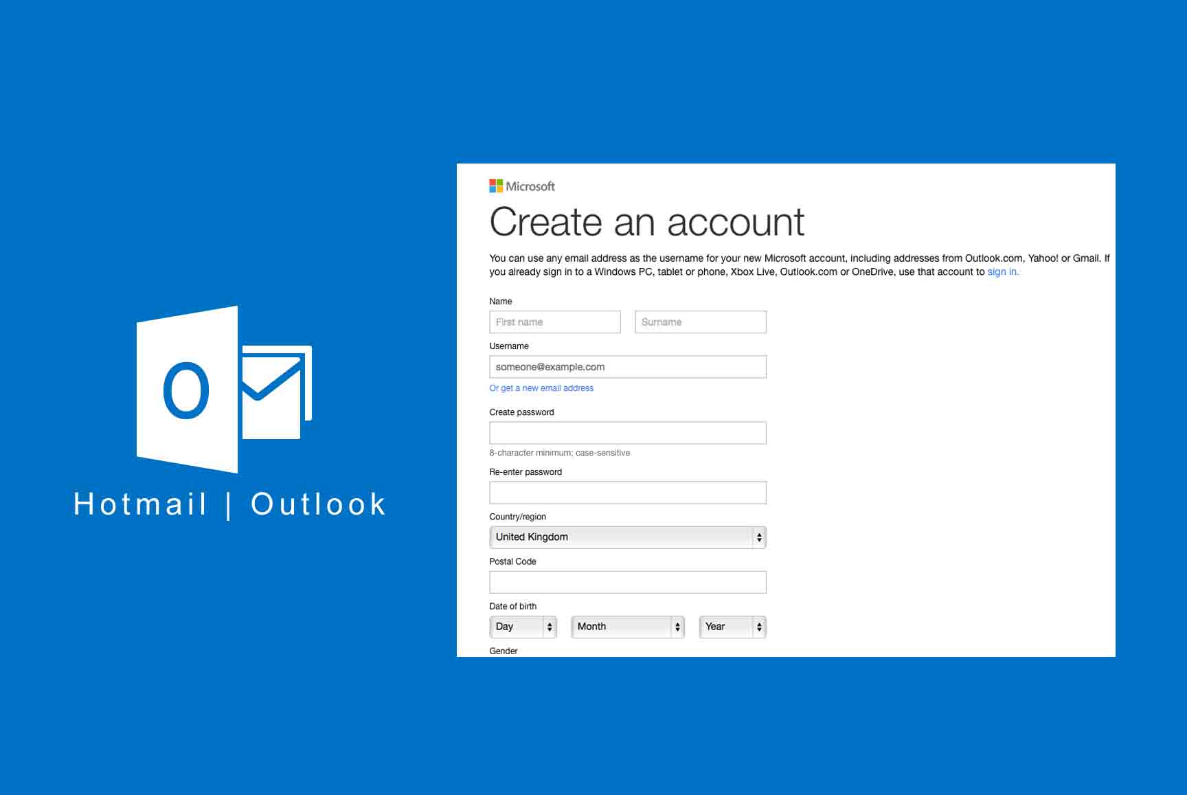 make a new hotmail account