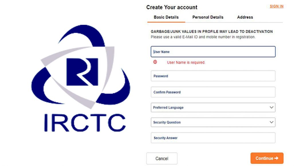 IRCTC Account - How to Create a New IRCTC Account | IRCTC Account Login 